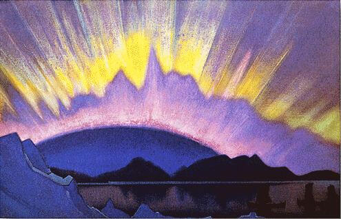 At midnight. Light of the Shambhala. Nicholas Roerich
